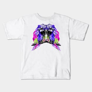 Neon love parrots Kids T-Shirt